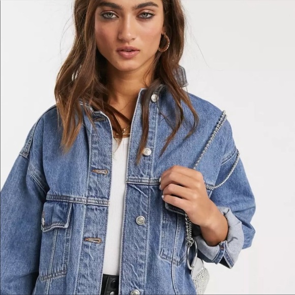 Nwot Topshop Oversized Denim Jacket 